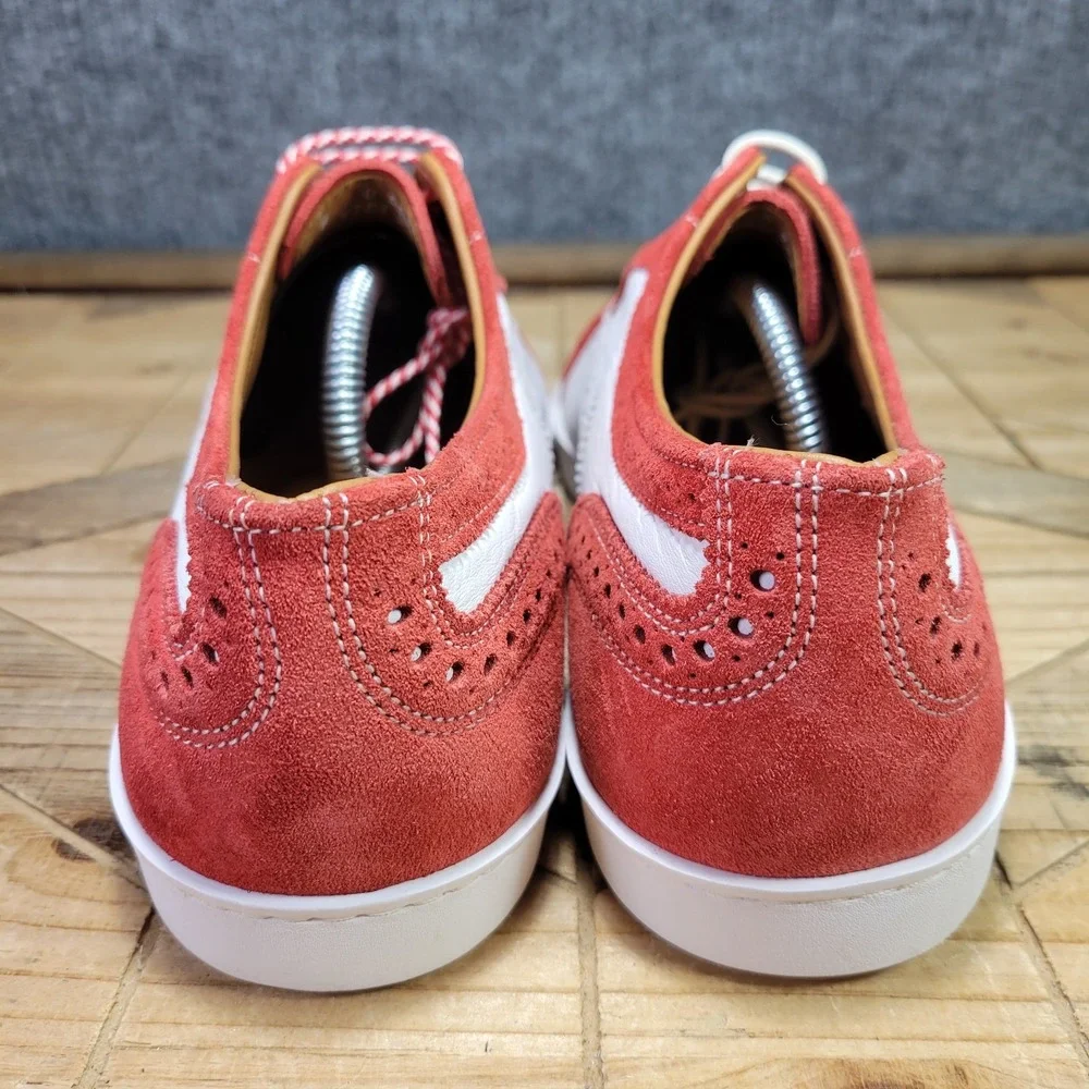 Allen Edmonds CUSTOM Strand Sneaker Mens 9 D Two Tone Red White Suede‎ Brogue